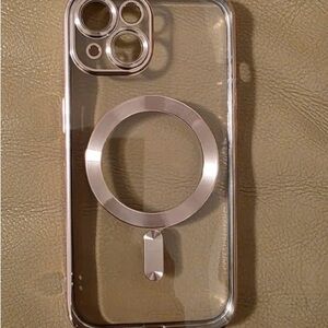 Apple Clear Case with Silver Ring